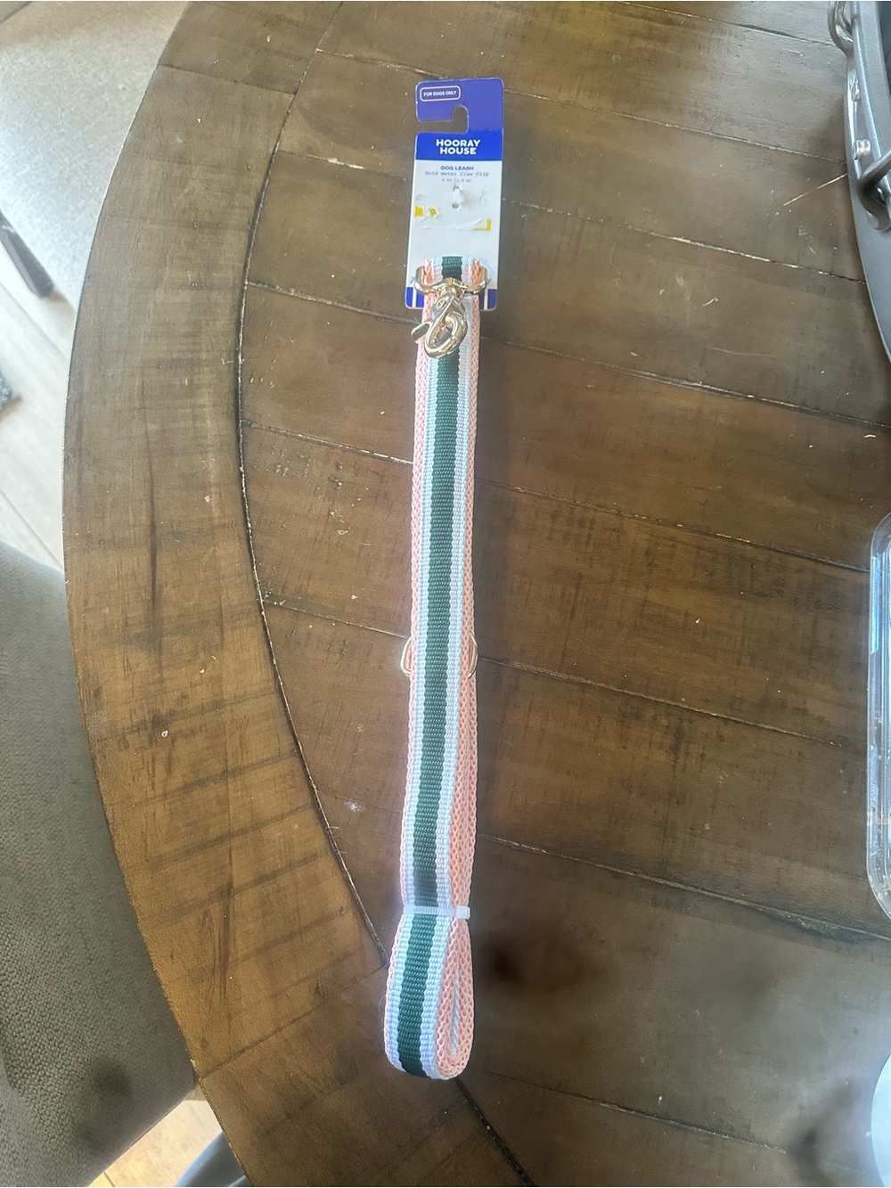 Pink & Green Striped Pet Leash